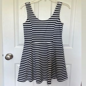 Striped H&M Navy and White Dress